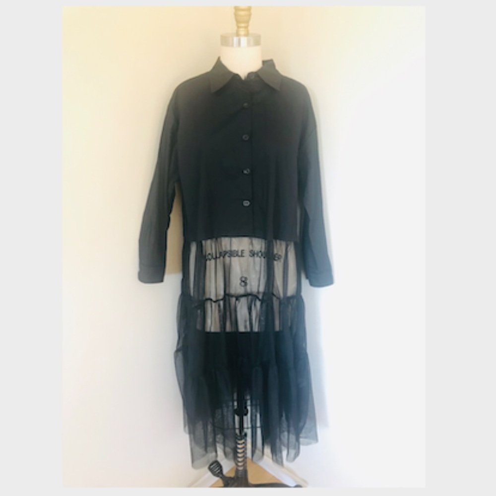 UNIQUE Shirtdress with tulle skirt